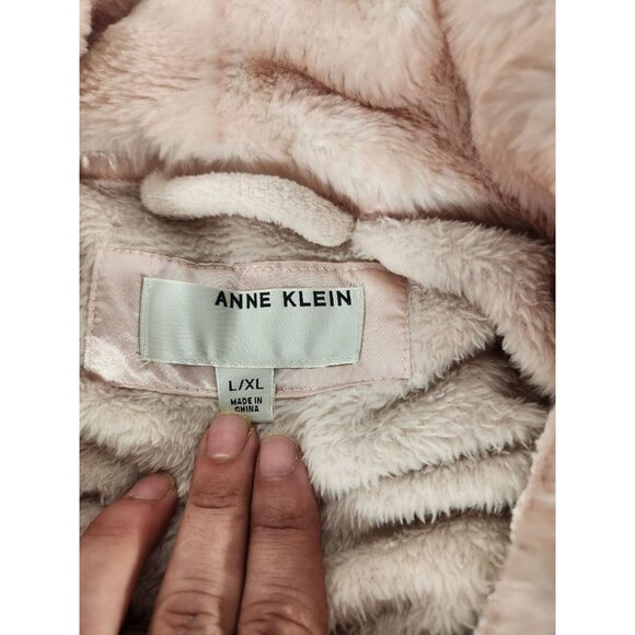 NWOT Anne Klein Super Soft Spa Robe Fluffy Pink Comfort Old Money Long Length XL - Picture 2 of 2